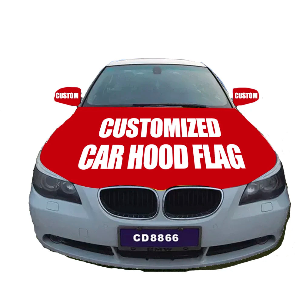 Custom Car Cover Hood Flag Commercial Advertising Automobile Sports Competition Rearview Mirror Flag Custom Car Cover Flag