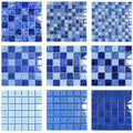 Wholesale Blue Square Garden Pool Fish Pond Landscape Pool Wall and Floor Tiles Ceramic Mosaic Swimming Pool Tiles
