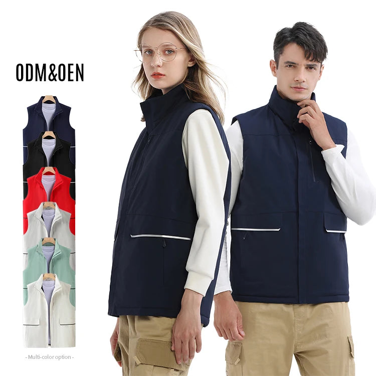 Practical New Vest Men's Lightweight Soft Shell Fishing Vest Windproof and Waterproof Sleeveless Jacket With Fleece Lined Men's