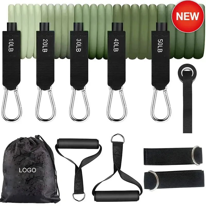 11 Pcs Resistance Bands Hot Sell Custom logo Multi Function Home Exercise 11 Pcs Resistance Bands Set