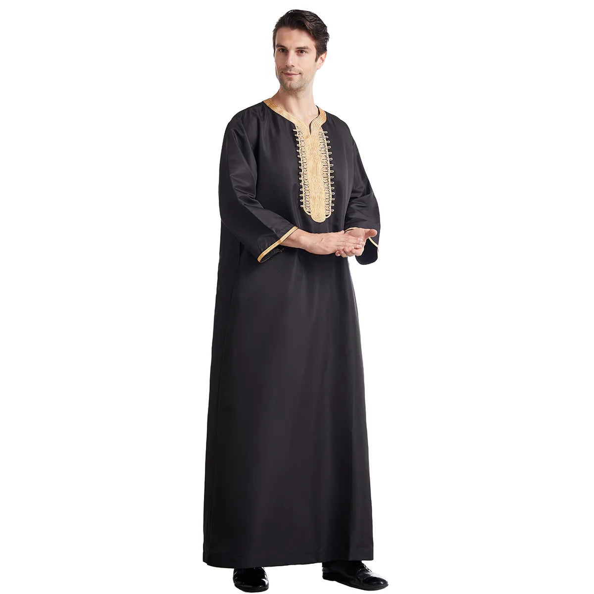 Wholesale  Best Sellers Eighteen Sleeved Embroidered Robe Thobe Men Muslim Islamic Clothing