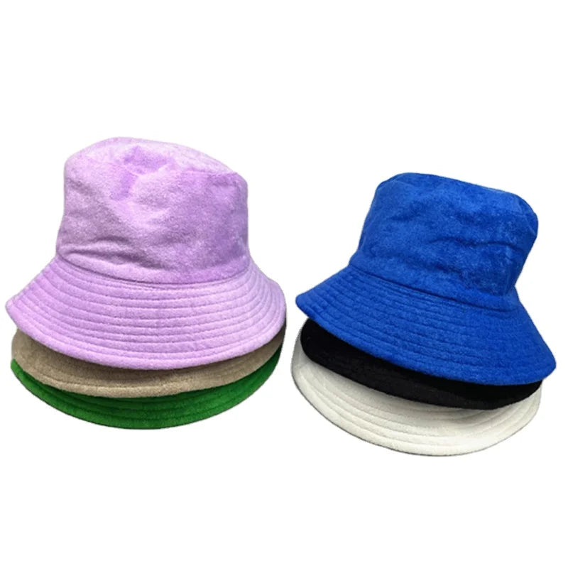 10 Colors Classic Men Women Blank Bucket Hat Terry Towel Stylish Fisherman hats Sun Cap Vintage Winter Fall Dress