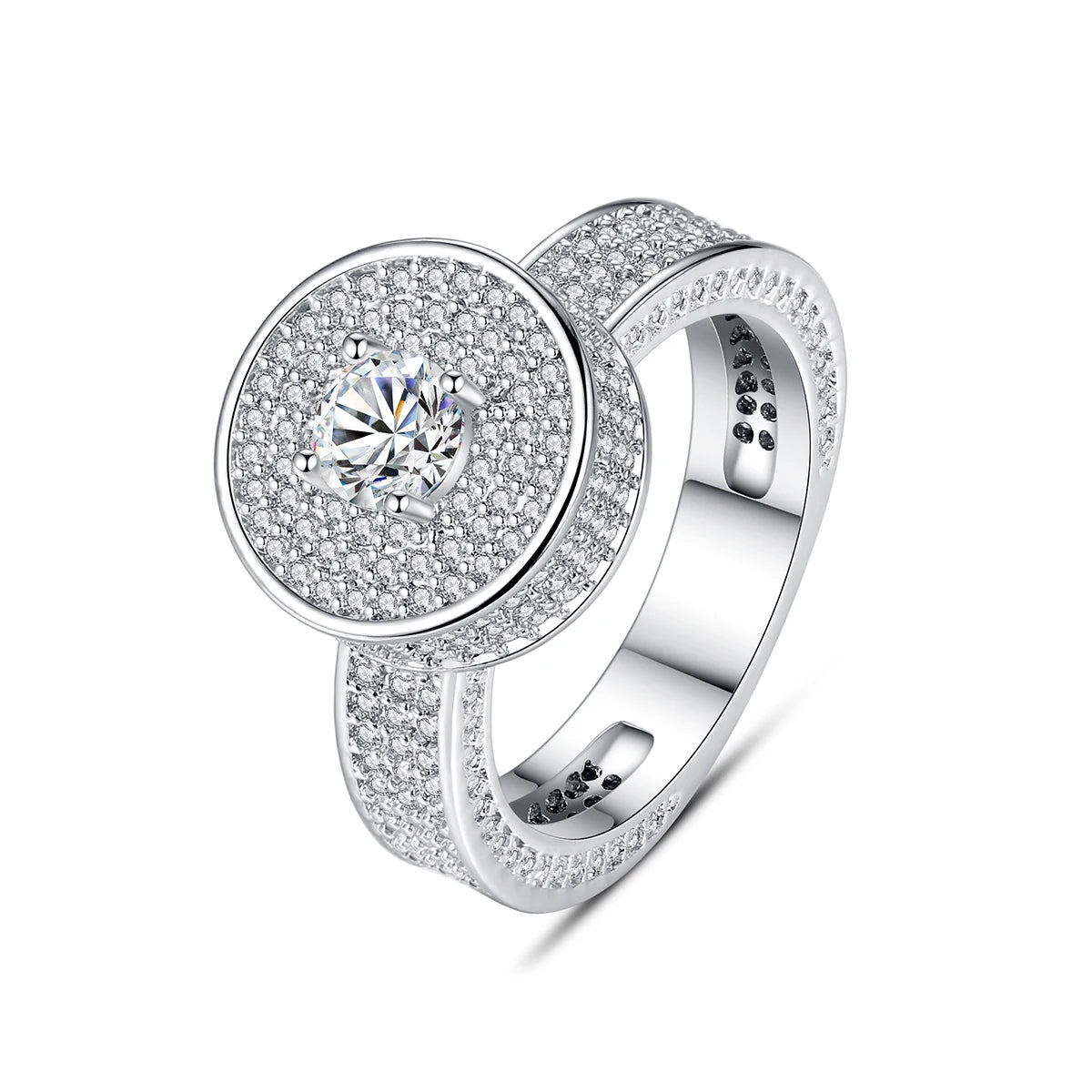 JINSE New Arrival Man Rings 3A Cubic Zircon Paving Setting Diamond Jewelry  Hip-Hop Ring for Men Wholesale