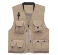 2021 New Design Custom Khaki Good Quality Functional Quick Dry Sport Multi Pockets Fishing Vest for Men