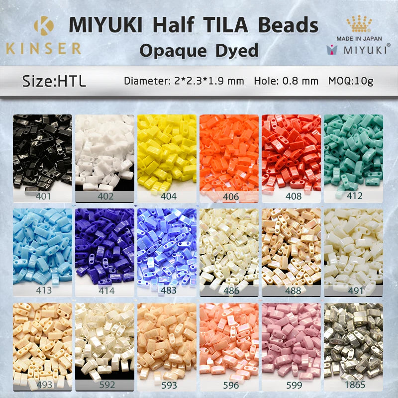 Miyuki Half Tila Beads 5 * 2.3 * 1.9 mm [19 Color Opaque  Dyed ]10g Pack Bracelet  Women Beads Fashion Bracelets Bangles