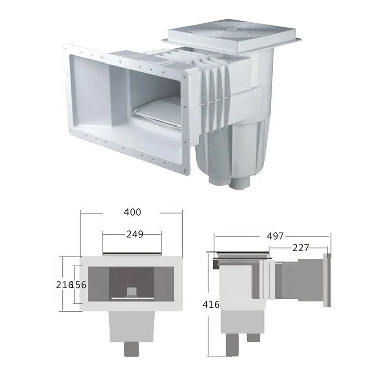 Hot Sale Factory Supply Swimming Pool Use ABS Wall Plastic Skimmer