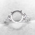 Sterling Silver 9*9mm Semi Mount Ring Empty Frame Blank Support Claw Setting S925 Base Holder Without Center Stone for DIY Inlay