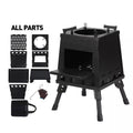 Small Outdoor Wood Stove Collapsible Camping Equipment Stainless Steel Cold Rolled High Temperature Resistant Heating Furnace