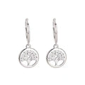 925 Sterling Silver Earring Jewelry Pure Silver Tree Zircon Earrings Jewellery Silver Pendant Hoop Drop Earrings Women