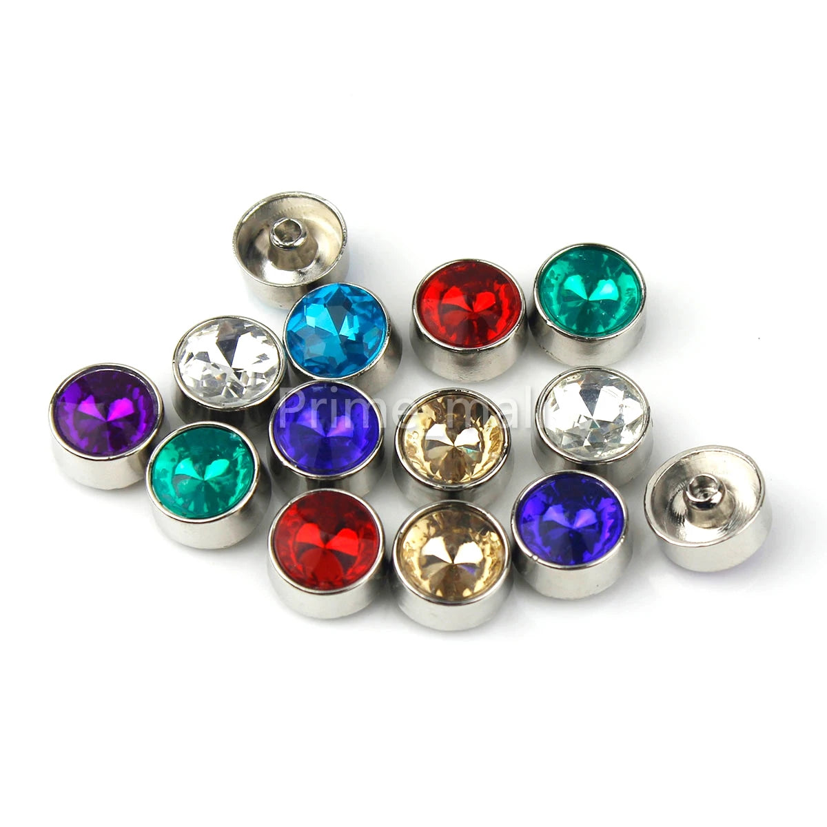 Cloxy DIY Bag Accessories Hand Press Rivets Mixed Color Rhinestone Rivets for Bag Garment Shoes Round Rhinestone Rivets Stud