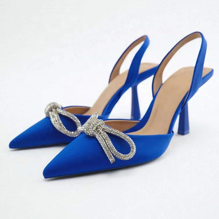 Y New Fashion Big Size Women Ladies Shoes Pointed Toe Ankle Strap PU Party Wedding High Heels Shoes Heeled Sandals