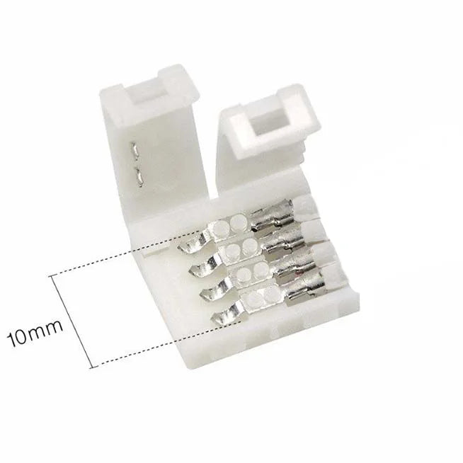 RGB 4Pin 10mm Led Connector Solderless Adapter Terminal Extension IP20 I Shape for 12V 5050 2835 Smart RGB Strip Lights