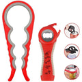 2 Packs Plastic Multi-Function Kitchen Tool Manual Adjustable 4-in-1 Easy Grip Jar Lid Flat Shape-for Opening Beer Cans Bottles