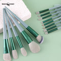 BEAUTY PLANET Professional Private Label Makeup Brush Set Cosmetic Green Professional Wood Handle Custom 13Pcs Makeup Brush Set