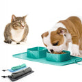 Wholesale 2022 Hot Sale Soft Silicone Material Foldable Outdoor Travel Non-slip Pet Dog Double Bowl