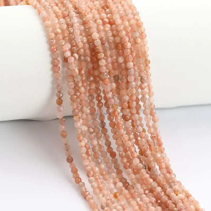 High Quality Natural Faced Multicolor Round Loose Moonstone Sunstone Gemstone Stone Beads for Jewelry Making
