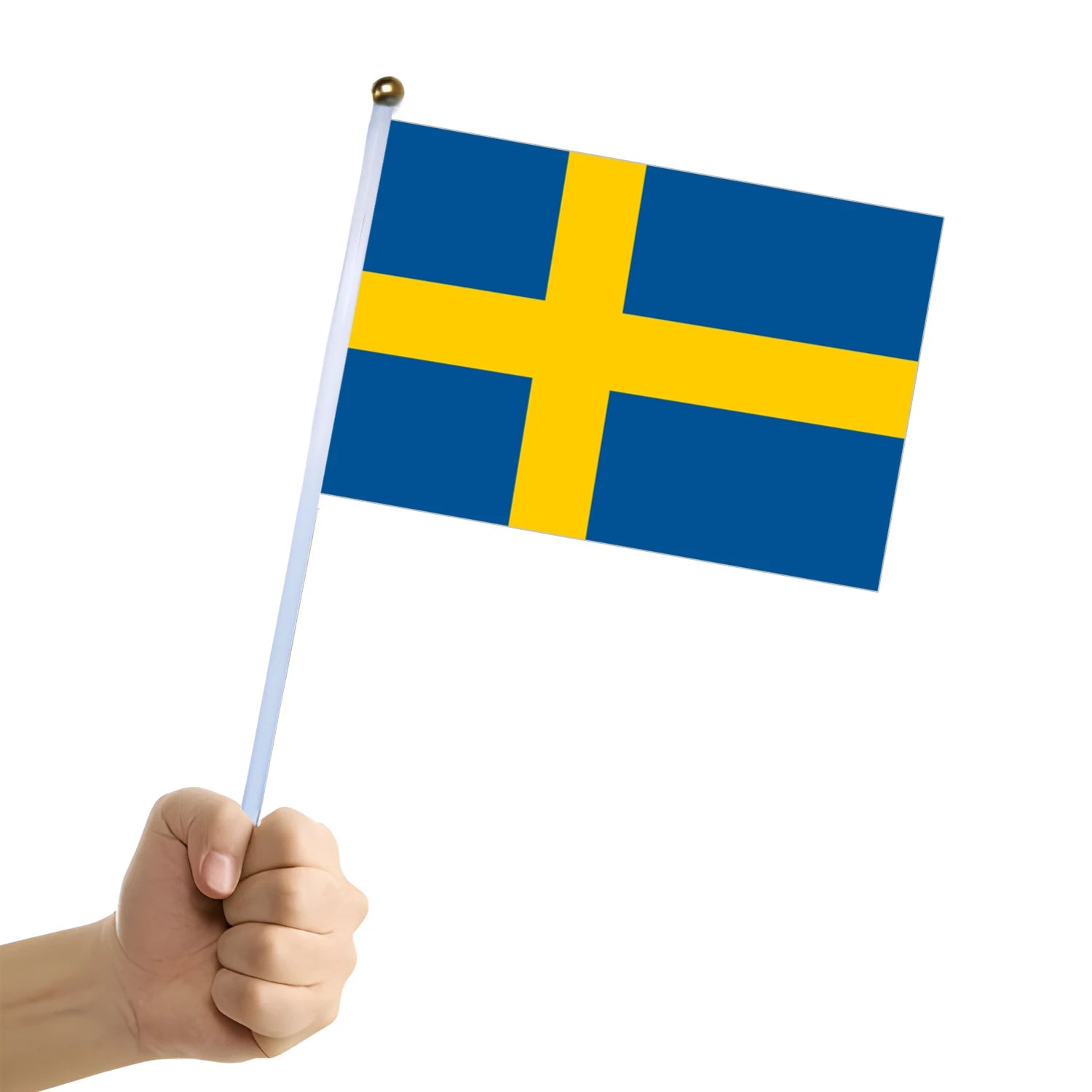 Wholesale Cheap Custom  Swedish Hand Flag Screen Print 14x21cm 100%Polyester Double-side  Custom Swedish Hand Flag