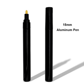3mm Aluminum Tube Empty Marker Pen Ink Refillable with Flat Brush Tip for Paper Writing