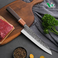 Handmade Japanese Forged Chef Knife High Carbon Stainless Steel AUS10 Kitchen Knife with Sandalwood Ebony Handle