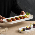 Sushi Rectangular Plate Japanese White Creative Home Western Food Dessert Tableware Dessert Ceramic Long Plate
