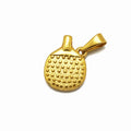 Hot Sell Ping Pong Paddle Necklace 18K Gold Stainless Steel Jewelry Ball Racket Gym Sports Tennis Bats Pendant