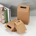 Portable Luxury Kraft Paper Black Stand-Up Gift Boxes Hand-held Sealing Candy Biscuit Bags for Crafts & Candles for Packaging
