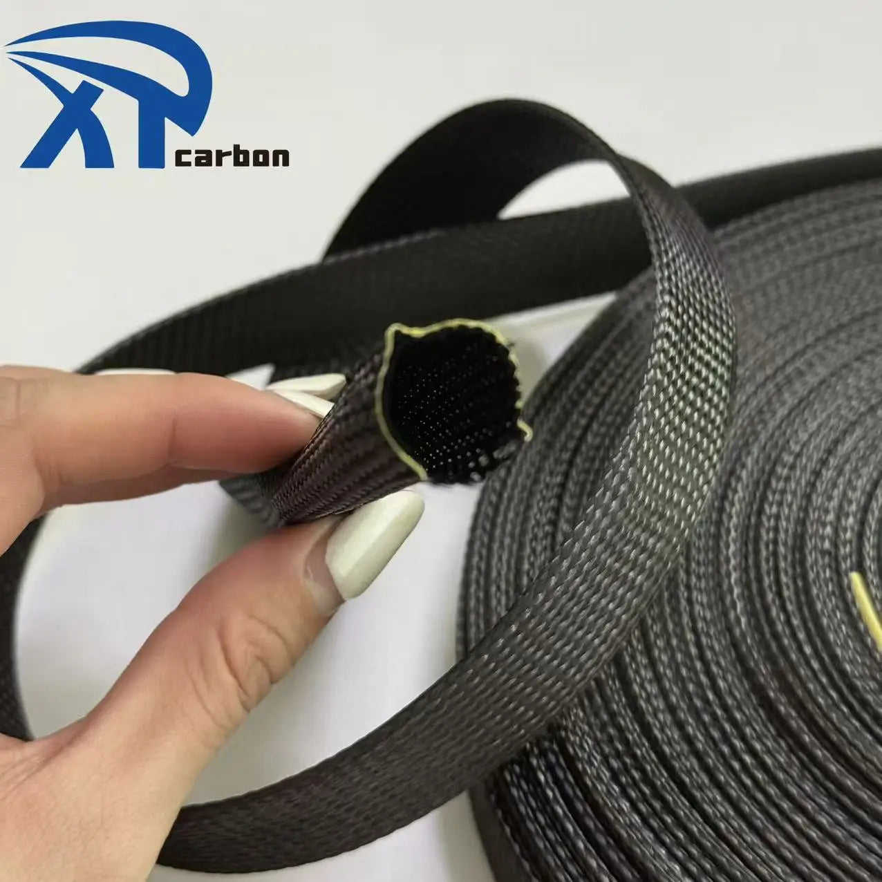 Hot Selling Product 25mm Heat Resistant Carbon Fiber Braided Sleeve Steel Piping As Sleeves