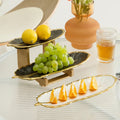 Creative Double Layer Fruit Plate Ceramic Dim Sum Cake Plate Home Bamboo and Wood Frame Restaurant Japanese Cuisine Sushi Plate