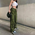 Cargo Pants Women High Waist Denim Overalls Casual Pants Baggy Vintage Y2k Streetwear Wide Leg Trousers Fashion Straight Jeans