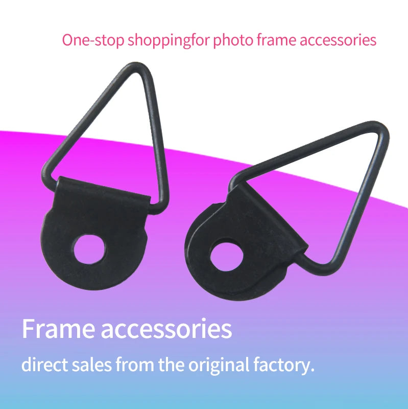 TS-K033 Iron Black Triangle Ring Picture Hangers with D Hooks for Hanging