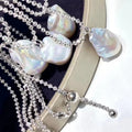 N432 Baroque DIY Natural  Freshwater Pearl Charm Pendant Necklace Chain Accessory 925 Sterling Silver Jewelry for Women
