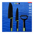 MIDDIA Black Chef Knife Set 3-Piece Zirconia Ceramic Fruit & Peeler with Plastic Handle Factory Price Kitchenware