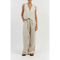 Summer New Cotton Linen Casual Set Vest Wide Leg Pants Fashion Casual Set for Women