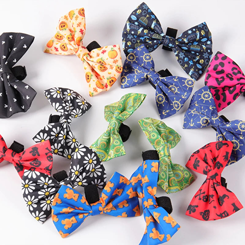 Okeypets New Design Luxury Personalised Dog Bow Tie Dog Accessories Custom Detachable Adjustable Cute Bow Tie Dog