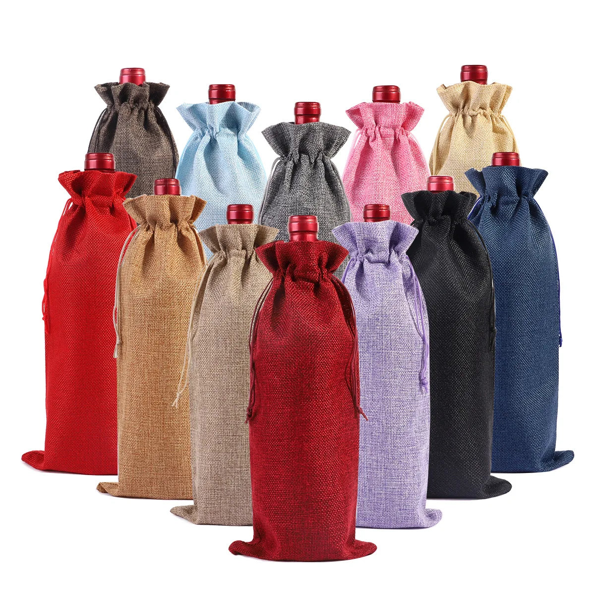 Wholesale New Products Christmas Festival Cheap Eco Friendly Custom Single Bottle Champagne Wine Bags