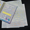 Gold Foil Clear Stickers Sheet Custom Printed Waterproof Sticker Sheet Diary