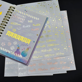 Gold Foil Clear Stickers Sheet Custom Printed Waterproof Sticker Sheet Diary