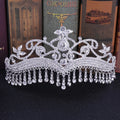 Miallo Arabic Style Crown With Tassels Metal Rhinestone Crystal Flower Tiaras for Women Wedding Crown Hair Jewelry