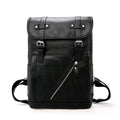 Large Capacity Men's PU Leather Backpack Retro Style Business School Bag with RFID Waterproof Open Closure for Laptop Carrying