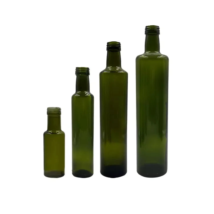 Wholesale 250ML500ML750ML1000ml Dark Green square Glass Olive Oil Bottle for Olive Oil