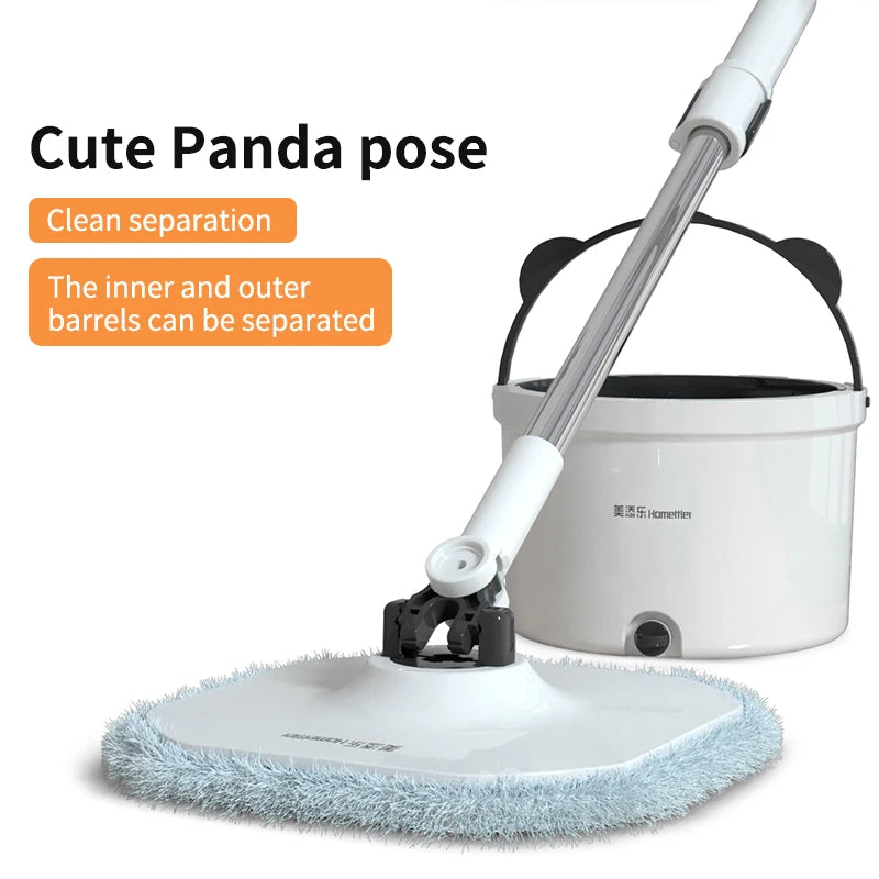Homettler 360 Hand Free Microfiber Spin Mop Dirty Clean Water Separated Spin Mop and Bucket Set