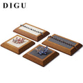 DIGU Customized logo Handmade Wooden Jewelry Display Props Bamboo Wood Ring Earring Bracelet Jewelry Display Stand