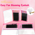 Easy Fans Blooming  Wholesale 2025 Private Label Synthetic Hair Eyelash Extensions Matte False Eyelashes