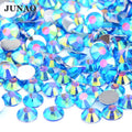 JUNAO Big Bag Packaging Round Crafts Rhinestones Glue on Resin Art Supplies DIY Nail Crystal Stones Resin for Decoration