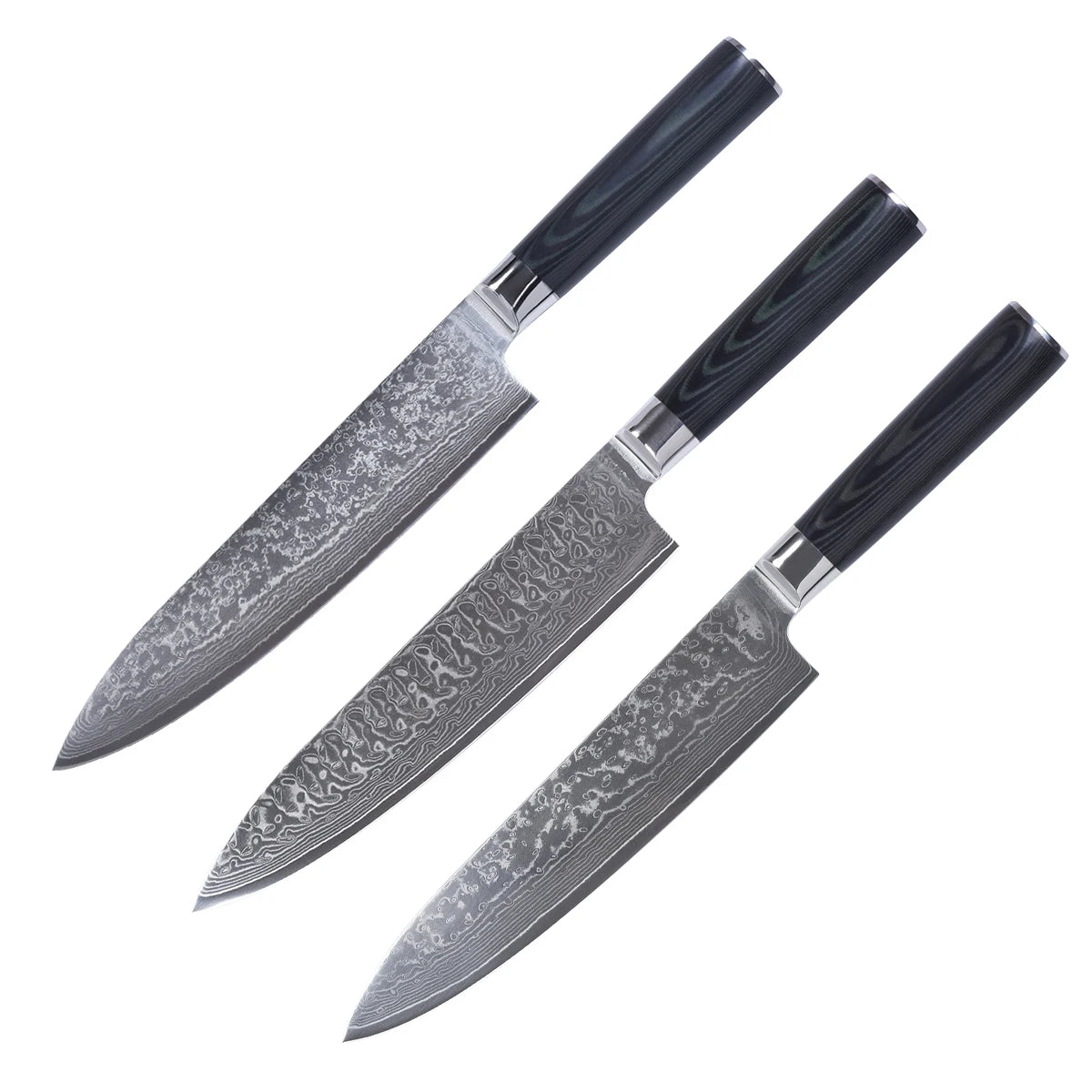 Professional 8 Inch Damascus Chef Knife Set with Micarta Handle 67 Layers Luxurious Style for Kitchen Use