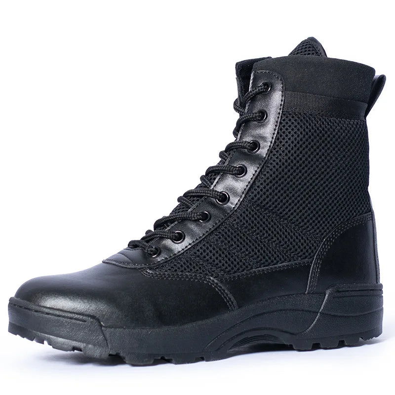 Custom Men's Tactical Combat Desert Black Waterproof Leather Delta Ankle Safety Camouflage Canvas Brown Shoes Boots for Men
