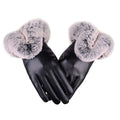 Sample Support Warm Winter New Fashionable Women Rex Rabbit Fur Five Finger Sheepskin Leather Gloves