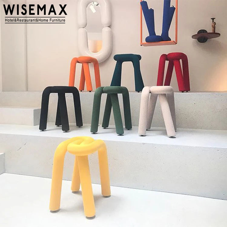 WISEMAX FURNITURE Modern Living Room Furniture Kids Chair Leisure Accent Chair Velvet Small Shoes Stool Bold Chair Ottoman