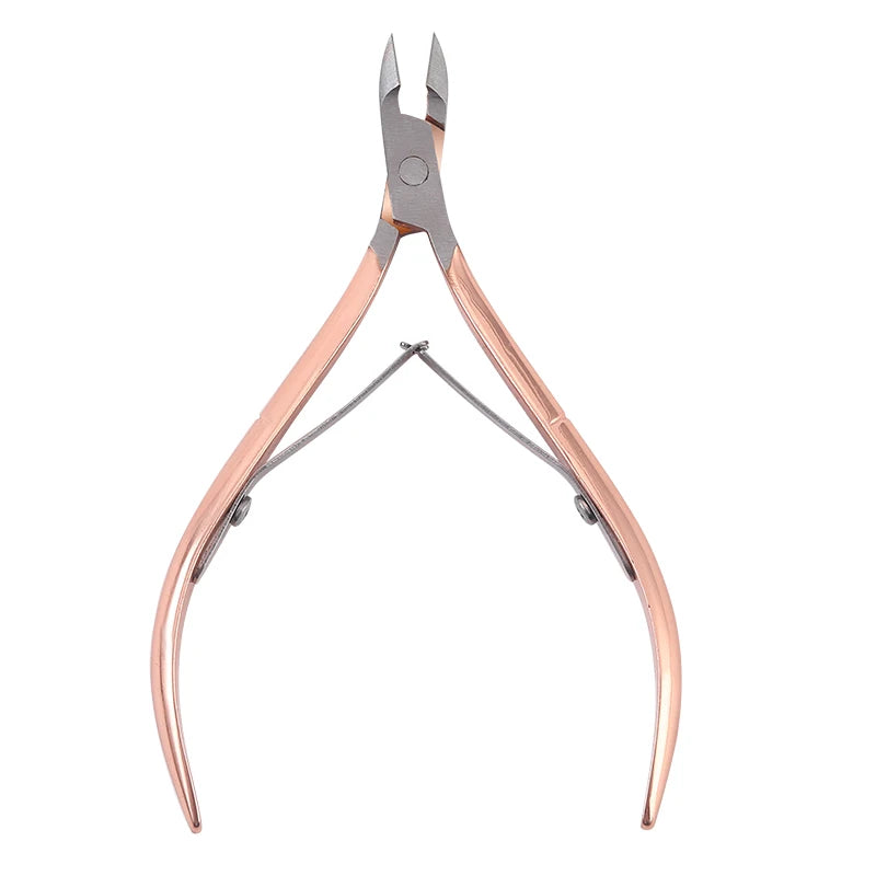 Rose Golden Stainless Steel Professional Nail Cuticle Nipper Size L Flat Shape for Finger Use Best Seller From China
