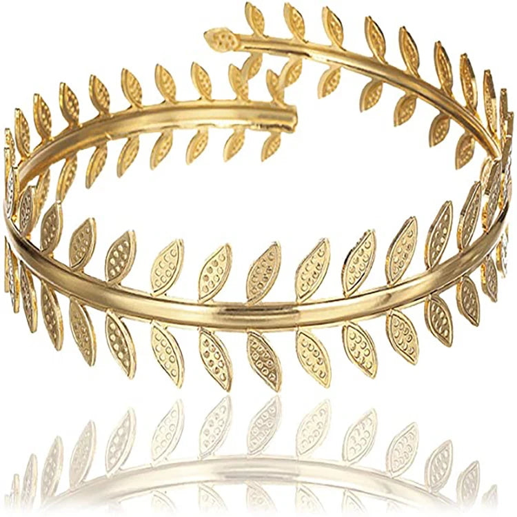 Modern Design Gold Plated Whirlpool Leaf Branch Cuff Bracelets